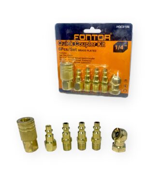 Acoples rápidos para compresor Fontor 1/4 pulgadas juego de 6 piezas