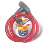 Candado Bicicleta Cable Lock Chino Rojo