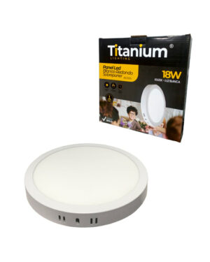 Panel Sobreponer Redonda 18W Titanium