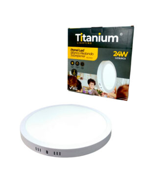 Panel Sobreponer Redonda 24W Titanium