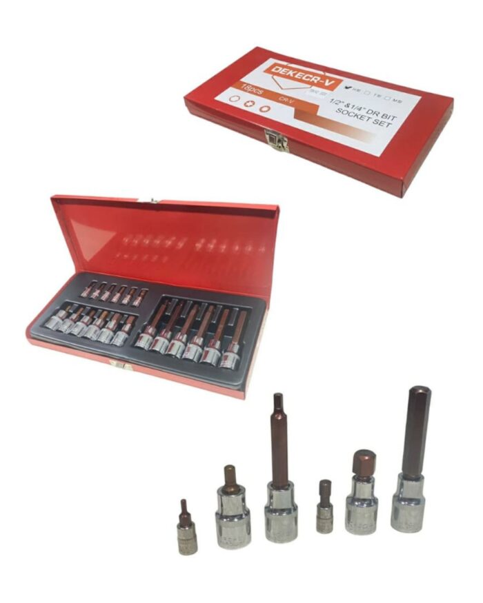 Juego De Copas 18Pcs 1/2 & 1/4 Dekecr-v - Imagen 1