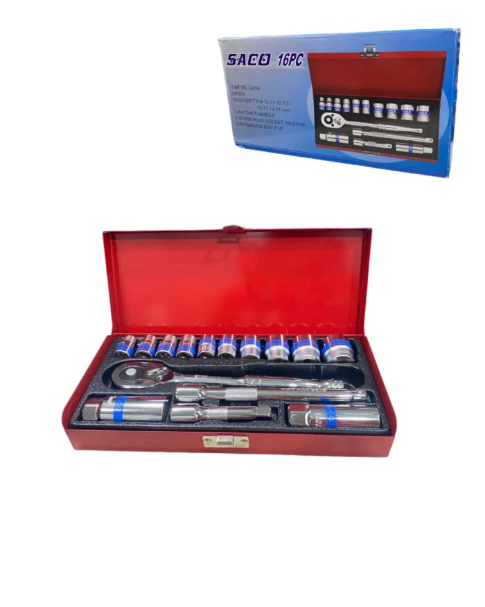 Juego De Copas y Ratchet Saco 3/8 16PCS - Imagen 1