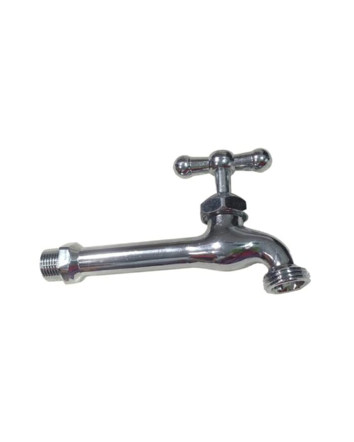 Llave Chorro Cuello Largo Plateada - Imagen 1