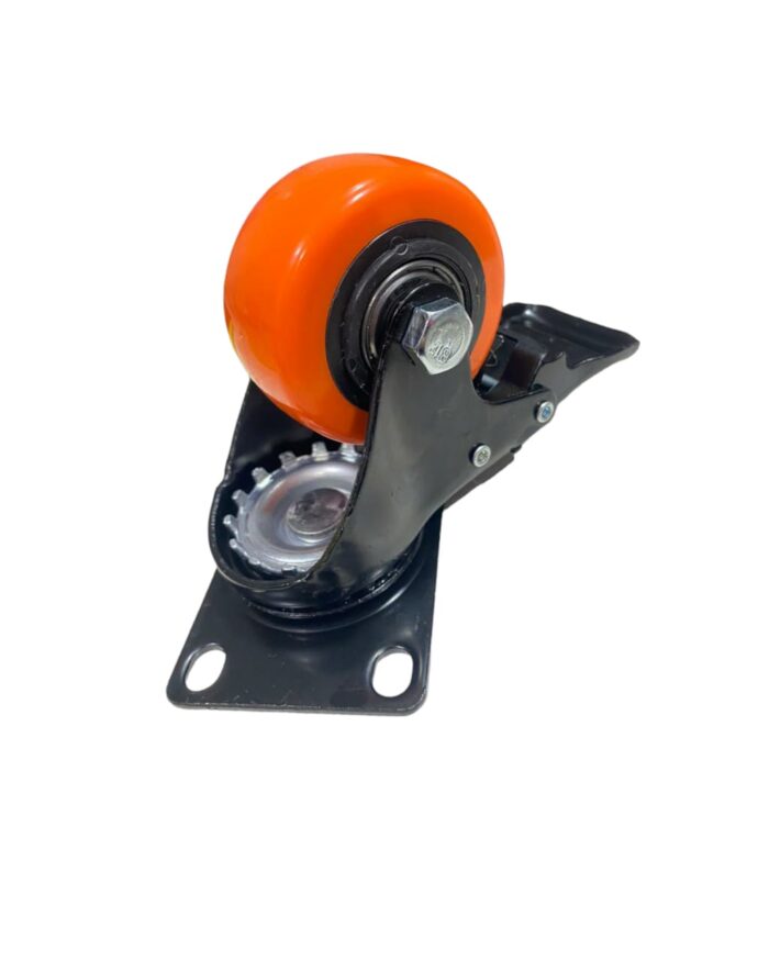 Rueda Naranja Con Freno 2.5 - Imagen 1
