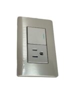 Toma + Apagador Metalico Mercury Premium