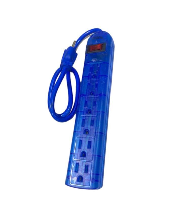 Toma Multiple 6 Salidas Troen - Azul - Rojo - Verde - Imagen 1