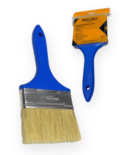 Brocha 4" Mango Azul Cerda Mona Brickell