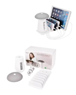 Lampara Cargador Hongo 5 Puestos Usb