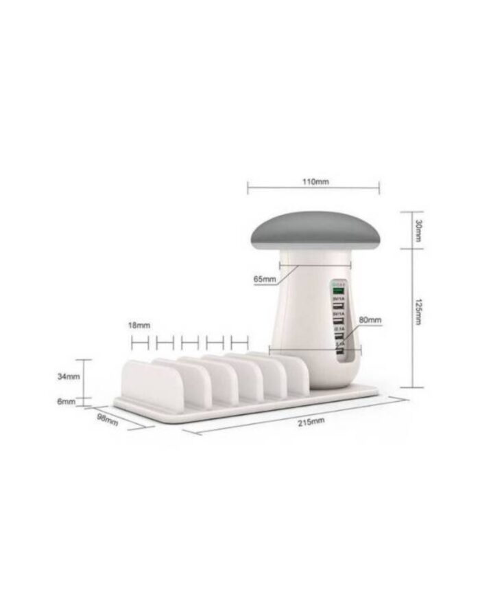 Lampara Cargador Hongo 5 Puestos Usb - Imagen 3