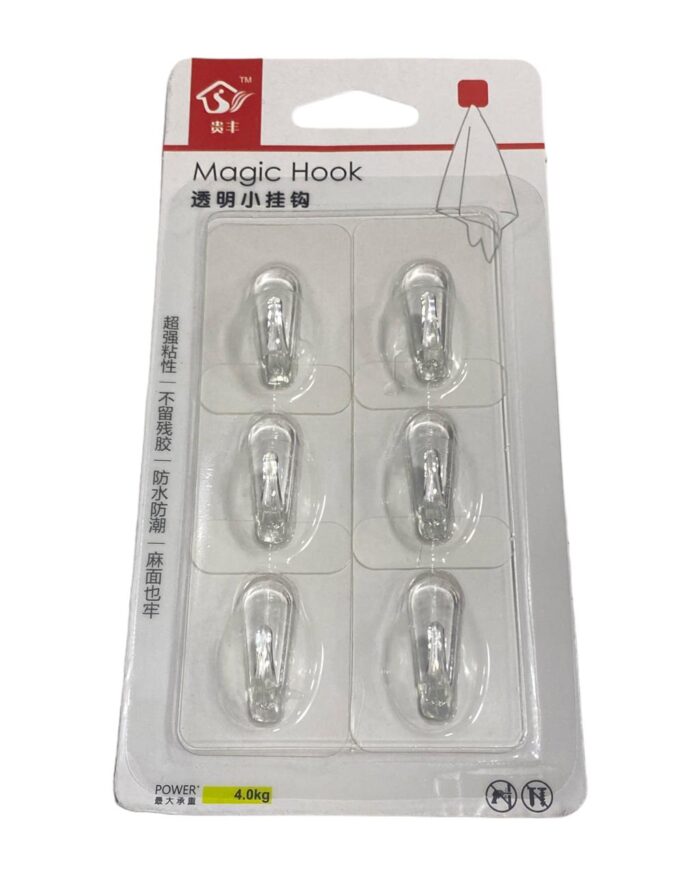 Adhesivos Transparente 6 Piezas Magic Hook - Imagen 1