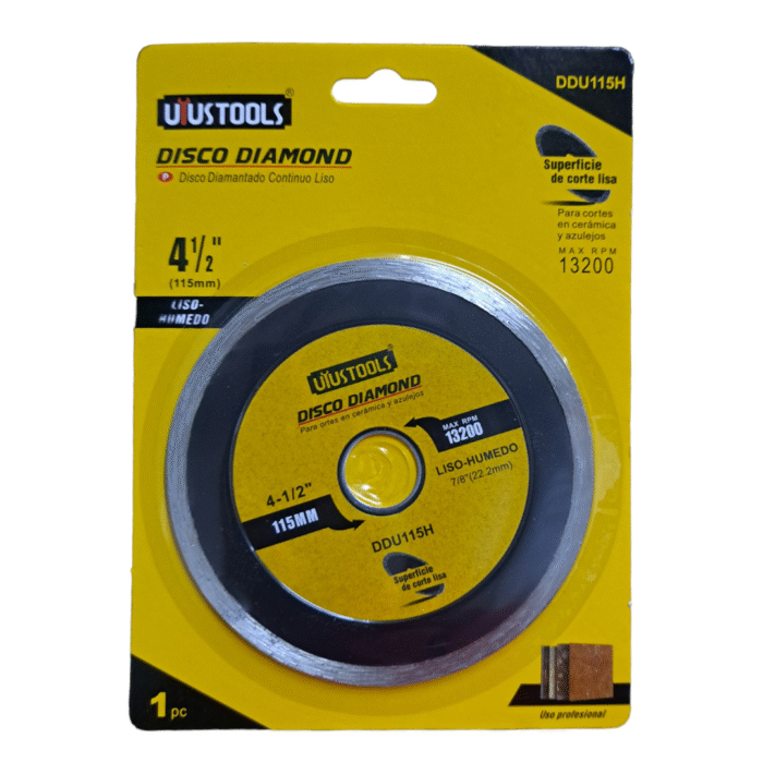 Disco Diamantado Liso Continuo Ceramica 41/2 Uyustools - Imagen 1