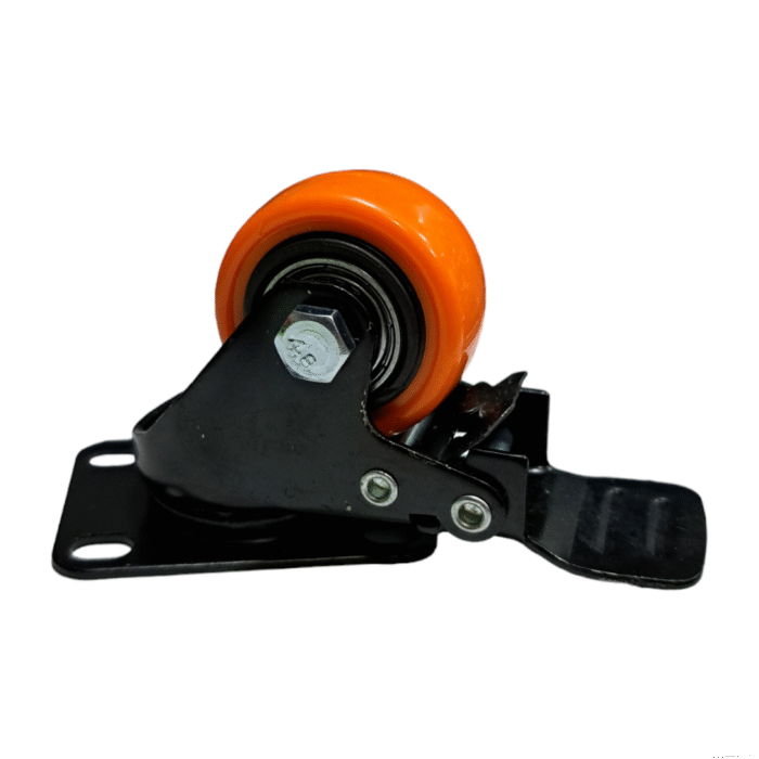 Rueda Naranja Con Freno 2.5 - Imagen 1