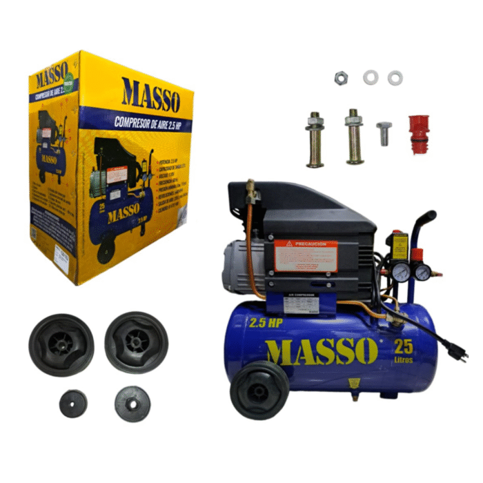 Compresor De Aire 2.5 HP 25LT Masso - Imagen 1
