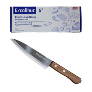 Cuchillo Excalibur número 6 con mango en madera