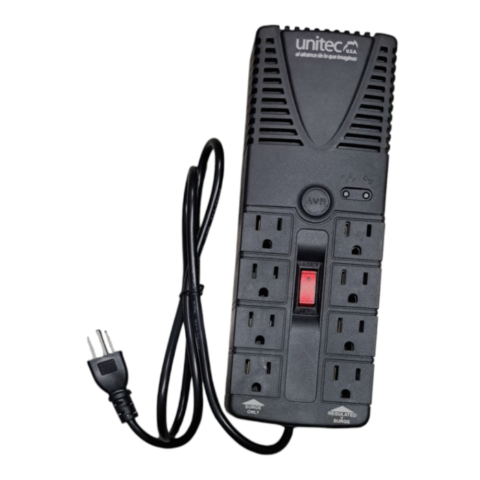Regulador De Voltaje Automatico Unitec 8 Tomas - Imagen 1