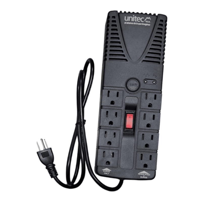 Regulador De Voltaje Automatico Unitec 8 Tomas