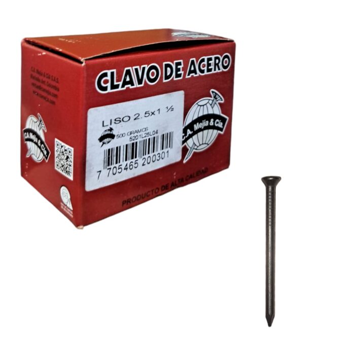 Clavo Acero Liso 1. 1/2 - Imagen 1