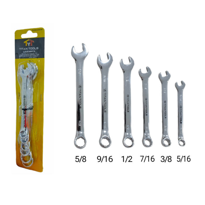 Juego De Llave Mixta X 6 PCS (5/16-3/8-7/16-1/2-9/16-5/18) Titan Tools - Imagen 1