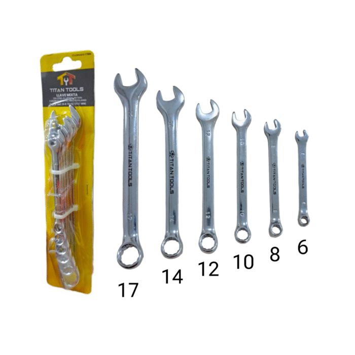 Juego De Llaves Mixta X 6 PCS (6-8-10-12-14-17mm) Titan Tools - Imagen 1