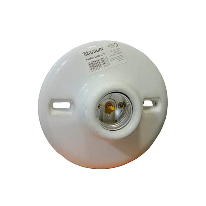 Plafon Losa Porcelana Titanium E27 X10PCS - Imagen 1