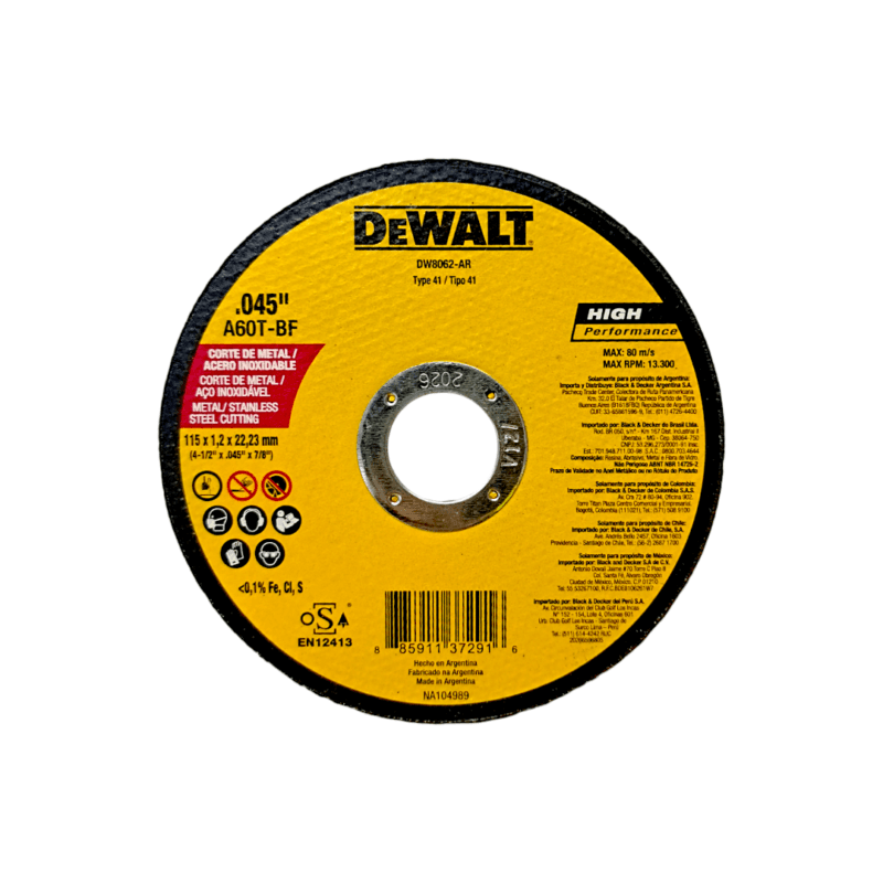 Disco Corte Metal Dewalt 4