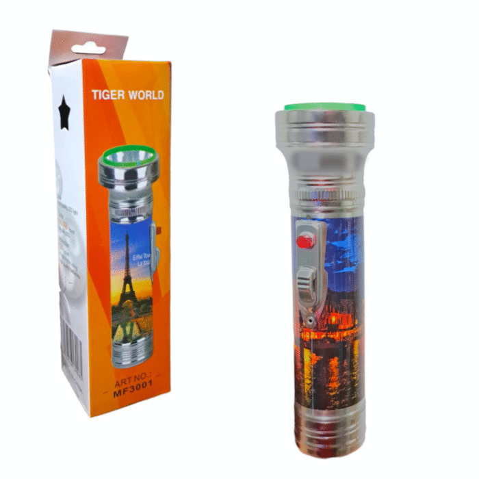 Linterna Led De Pilas Tiger World Metalica Estampada - Imagen 1