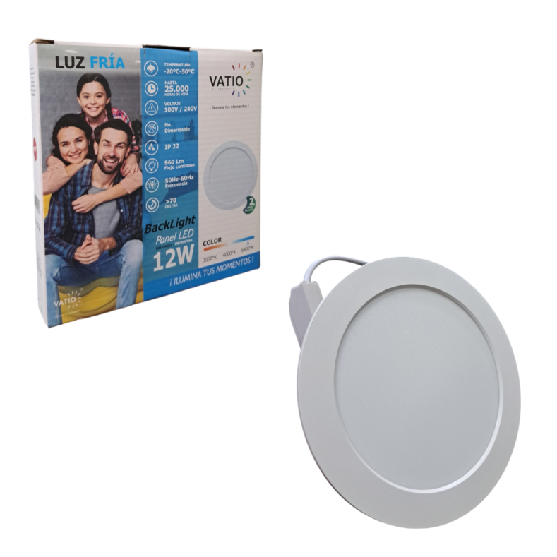 Panel Incrustar 12W BackLigth Vatio