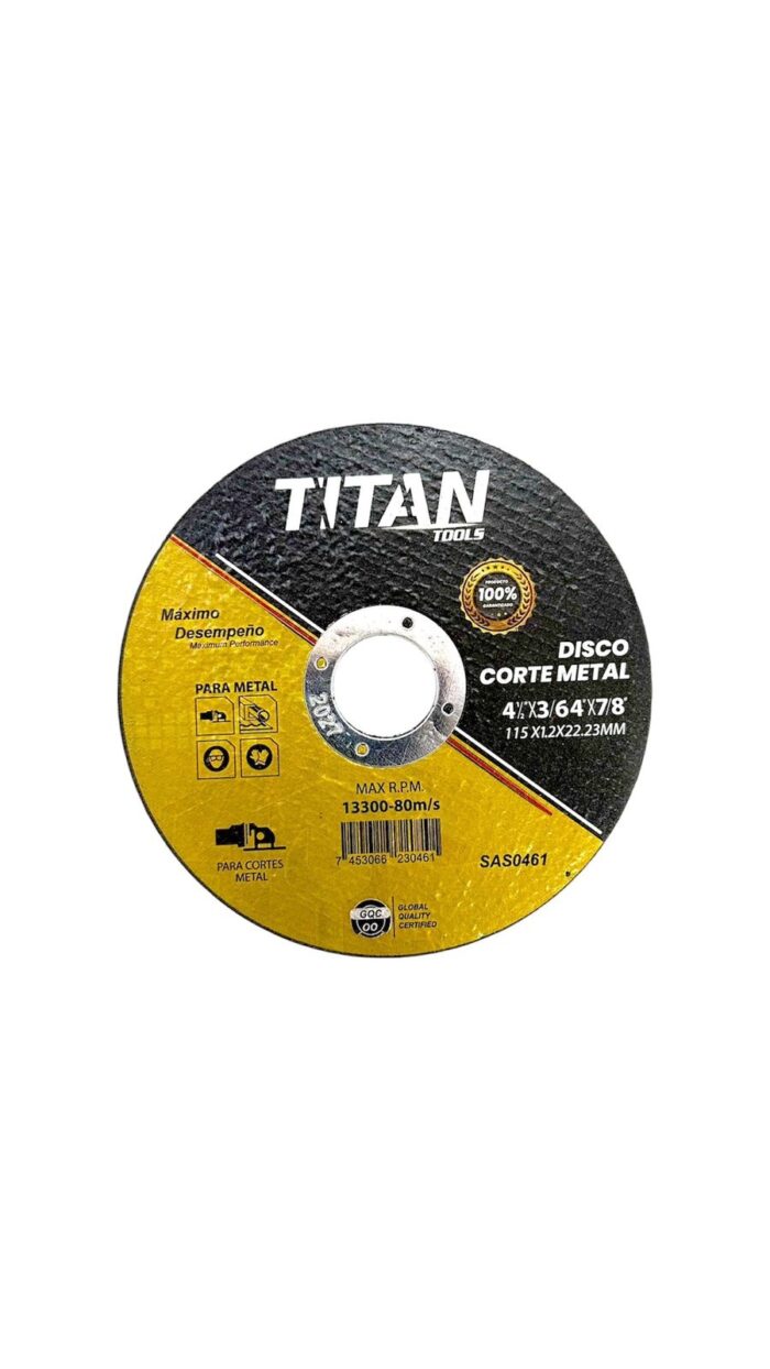 Disco de Corte Metal 4” Titan - Imagen 1