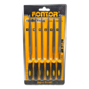 Juego de limas Fontor de 6 piezas 4x160 mm para metal y madera