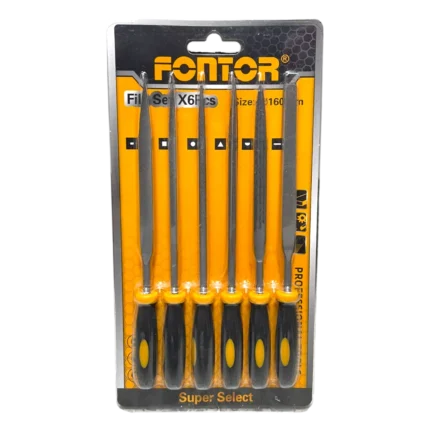 Juego de limas Fontor de 6 piezas 4x160 mm para metal y madera