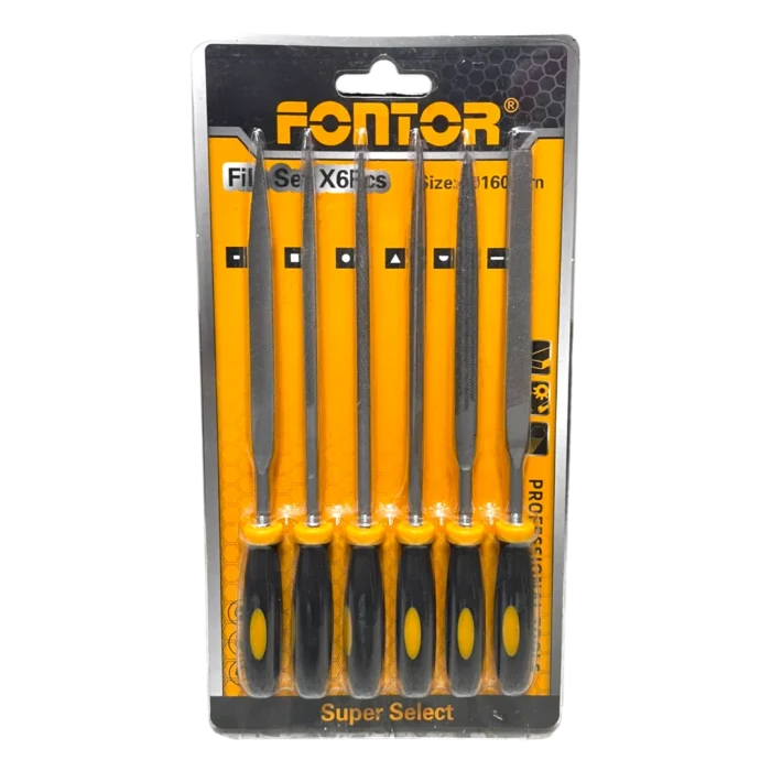 Juego de limas Fontor de 6 piezas 4x160 mm para metal y madera