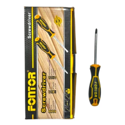 Compra destornillador estrella 6x100 mm Fontor en El Machetico. Destornillador Phillips profesional para trabajos de instalación.