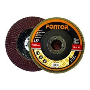 Disco lija flap #80 marrón Fontor 4.5” – Disco profesional para lijado intermedio en metal