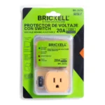 Protector de voltaje con switch Brickell BK-2674, 20A 120V con voltaje mínimo ajustable.