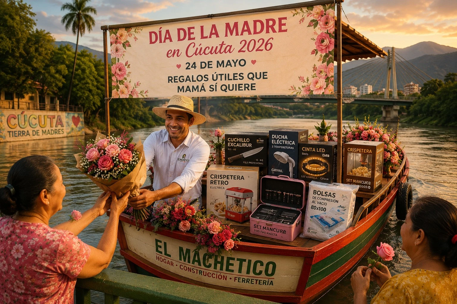 Día de la madre en Cúcuta, Vendedor de El Machetico entregando regalos el 24 de mayo