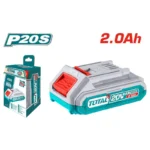 Batería de litio TOTAL 20V 2.0Ah con indicador LED. Compatible con toda la línea inalámbrica P20S de TOTAL. En El Machetico, envíos desde Cúcuta a Colombia.